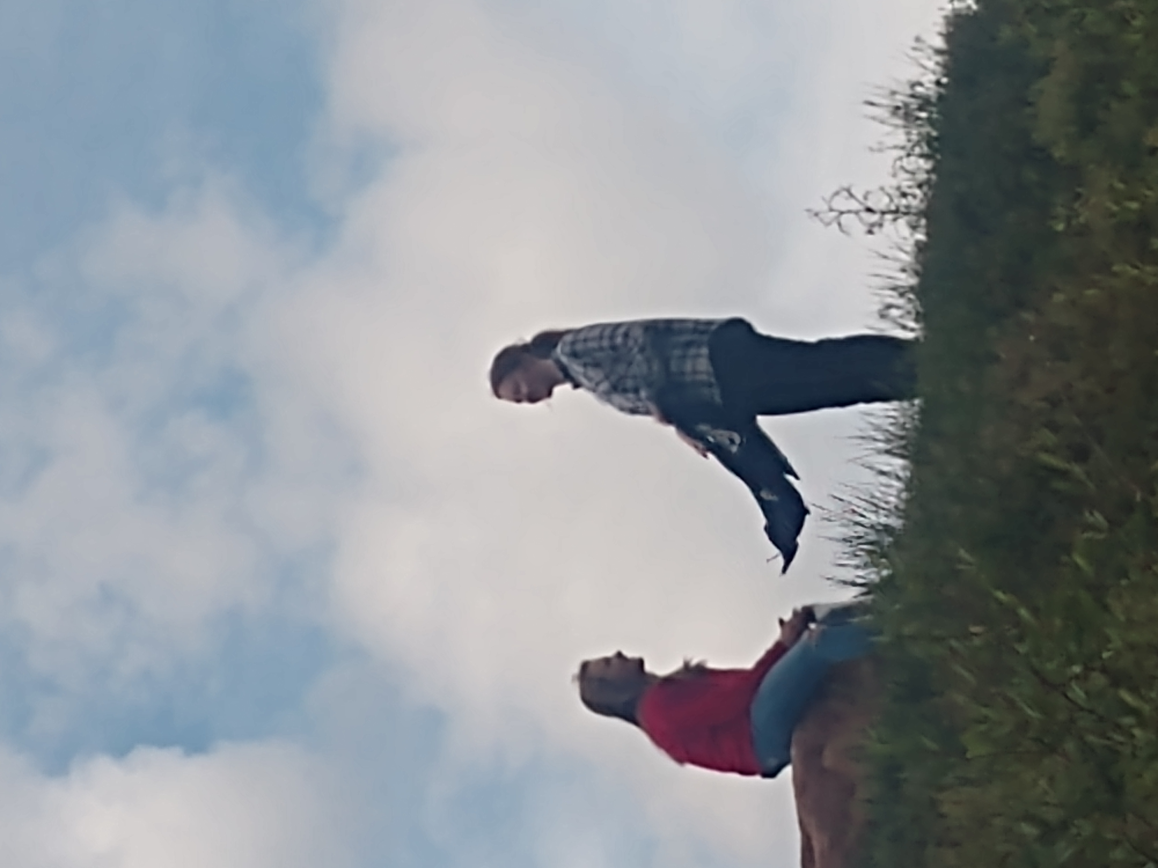 Two piano students on a mountain